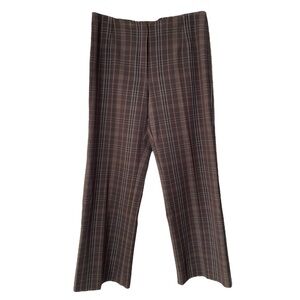 Vintage Brown Plaid Cropped Trouser Pants Size 10 Petite